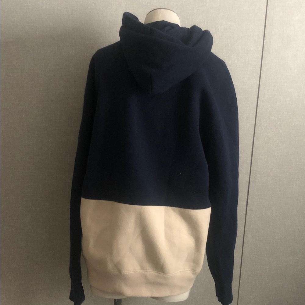 Hollister Color Block Hoodie in Navy Blue and Cream - Picture 5 of 10